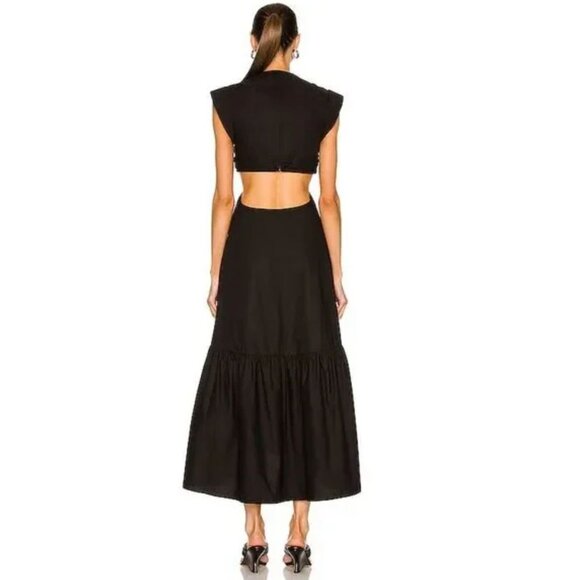 A.L.C. Alexandria Dress Black Cut Out Fit and Flare Cotton Midi Maxi 8 - Picture 6 of 16